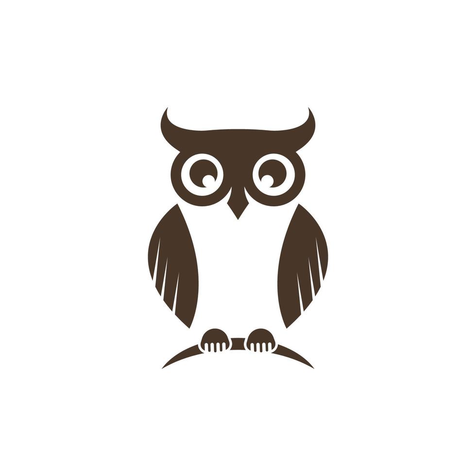 diseño de icono de logotipo de búho animal y negocio simple vector