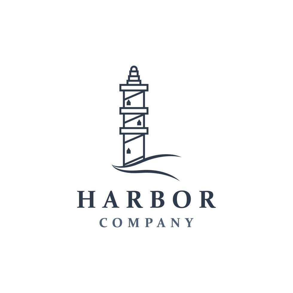 Lighthouse icon logo and vector illustration beacon tower design