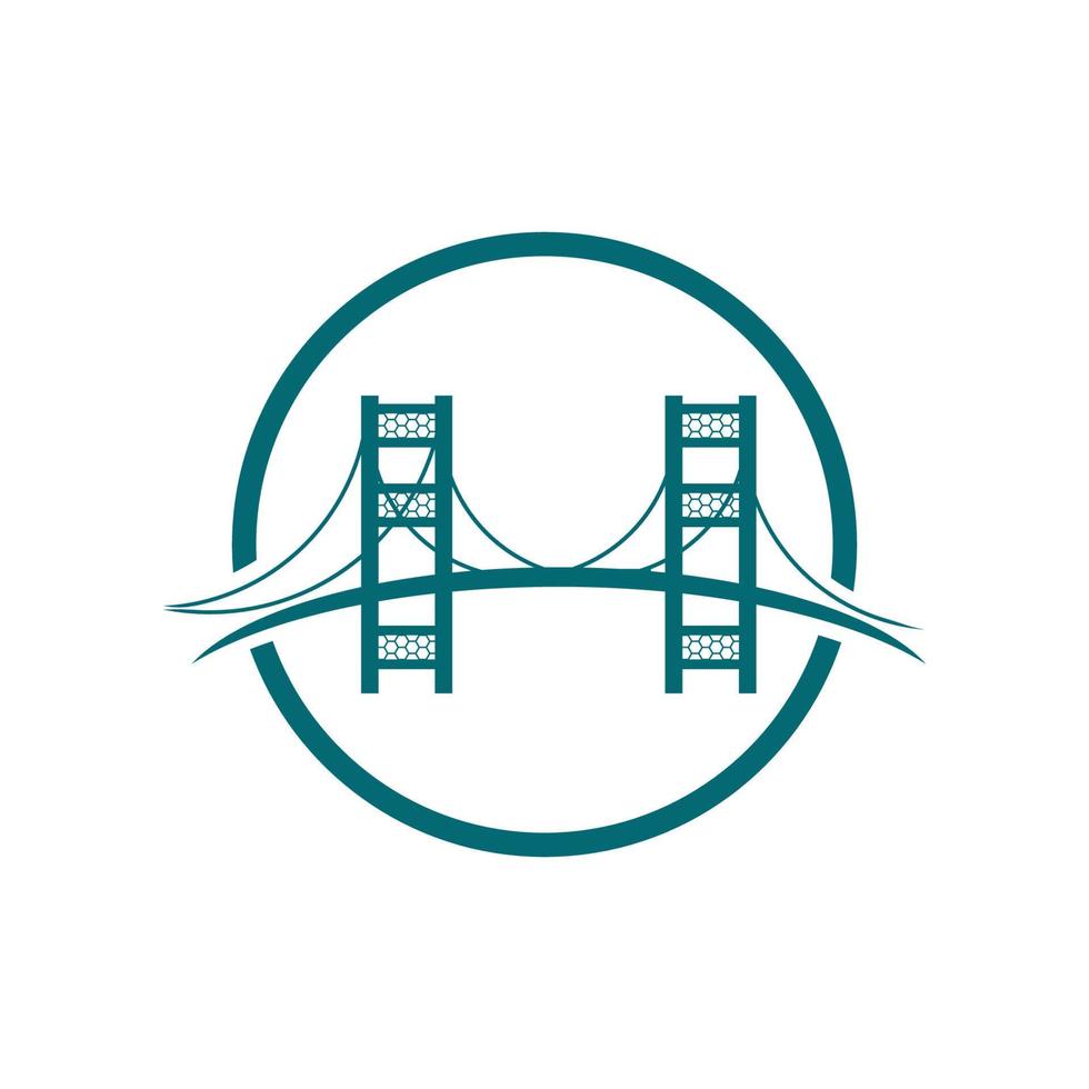 diseño de icono de logotipo de puente y símbolo de negocio vector