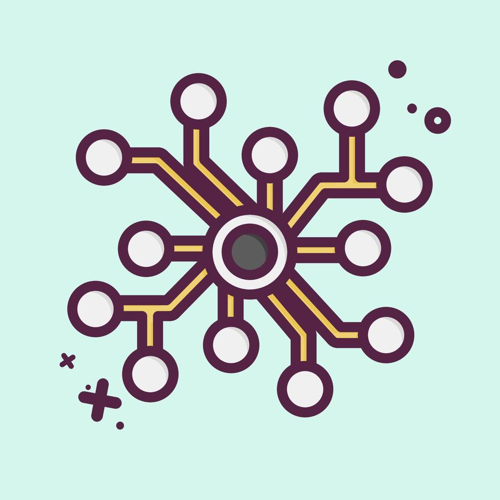 Icon Neural Network. related to Machine Learning symbol. MBE style. simple design editable. simple illustration. simple vector icons