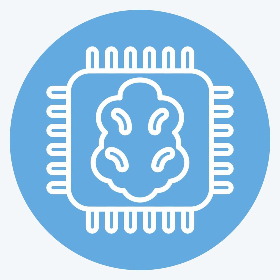 Icon Artificial Intelligence. related to Machine Learning symbol. blue eyes style. simple design editable. simple illustration. simple vector icons