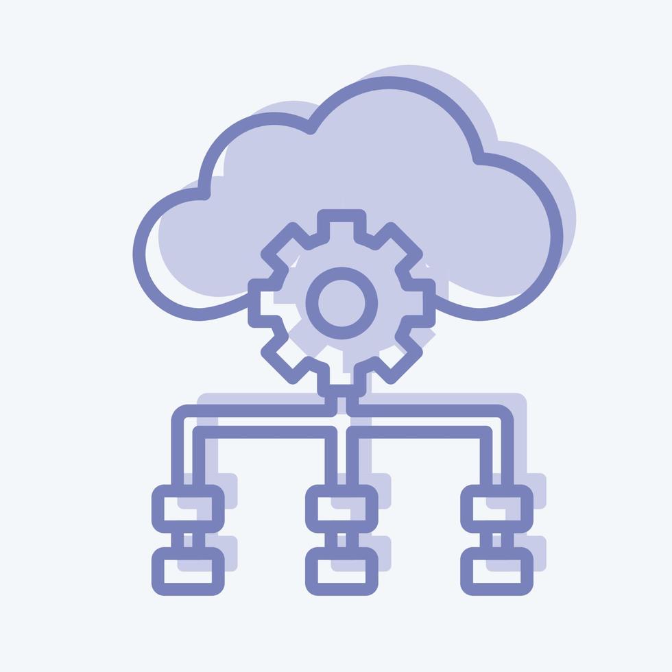 Icon Temporal Difference. related to Machine Learning symbol. two tone style. simple design editable. simple illustration. simple vector icons