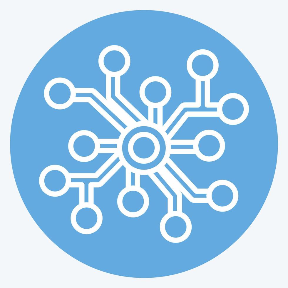 Icon Neural Network. related to Machine Learning symbol. blue eyes style. simple design editable. simple illustration. simple vector icons