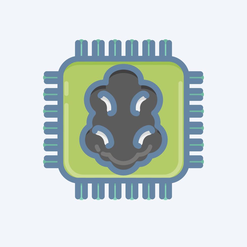 Icon Artificial Intelligence. related to Machine Learning symbol. doodle style. simple design editable. simple illustration. simple vector icons