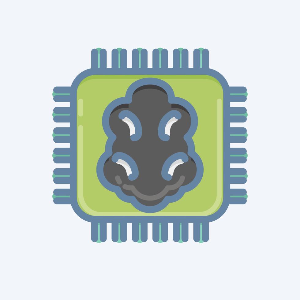 icono de inteligencia artificial. relacionado con el símbolo de aprendizaje automático. estilo garabato. diseño simple editable. ilustración sencilla. iconos vectoriales simples vector