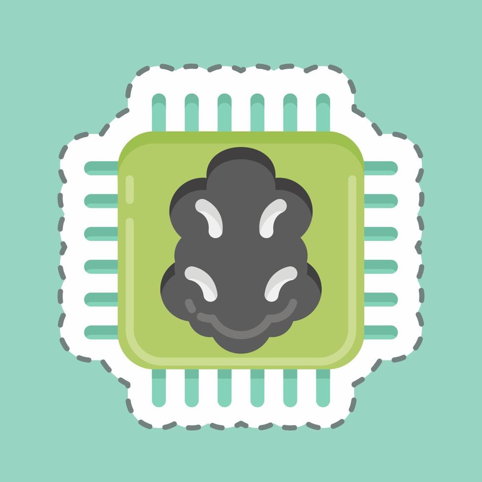 Sticker line cut Artificial Intelligence. related to Machine Learning symbol. simple design editable. simple illustration. simple vector icons