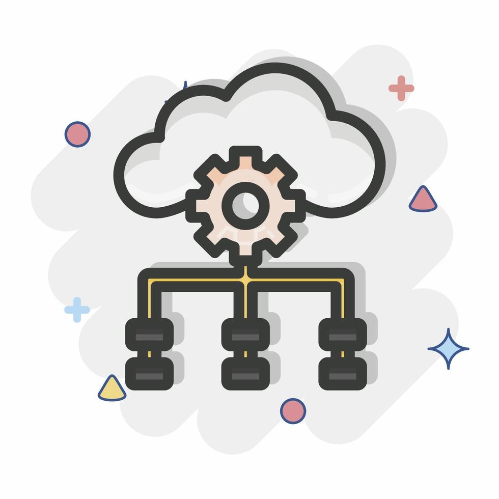 Icon Temporal Difference. related to Machine Learning symbol. Comic Style. simple design editable. simple illustration. simple vector icons