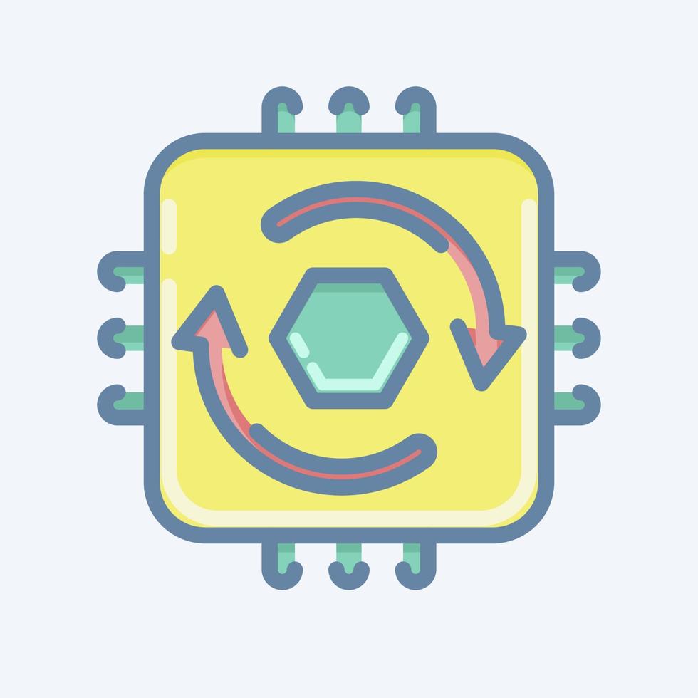 Icon Temporal Cycle Consistency. related to Machine Learning symbol. doodle style. simple design editable. simple illustration. simple vector icons
