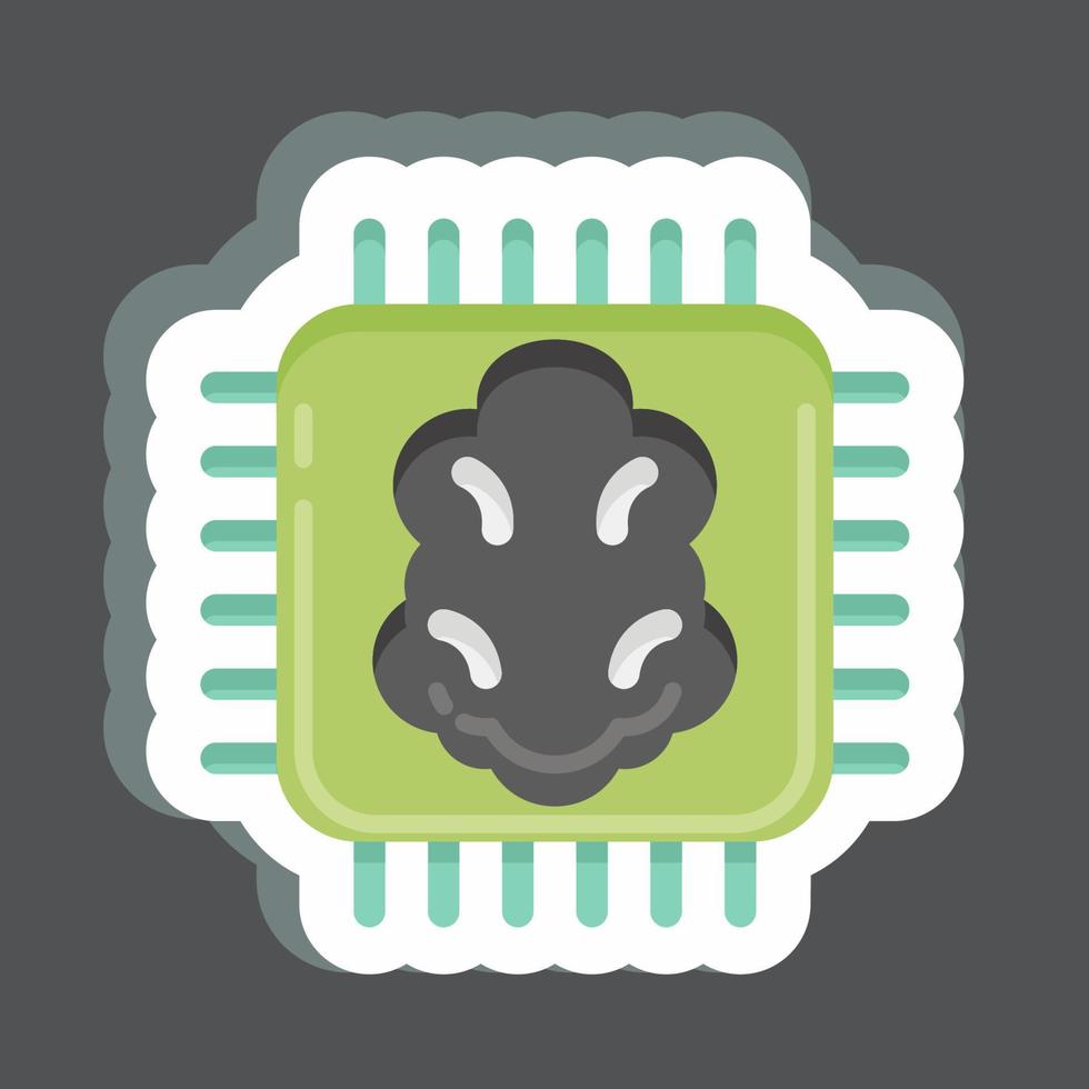 Sticker Artificial Intelligence. related to Machine Learning symbol. simple design editable. simple illustration. simple vector icons