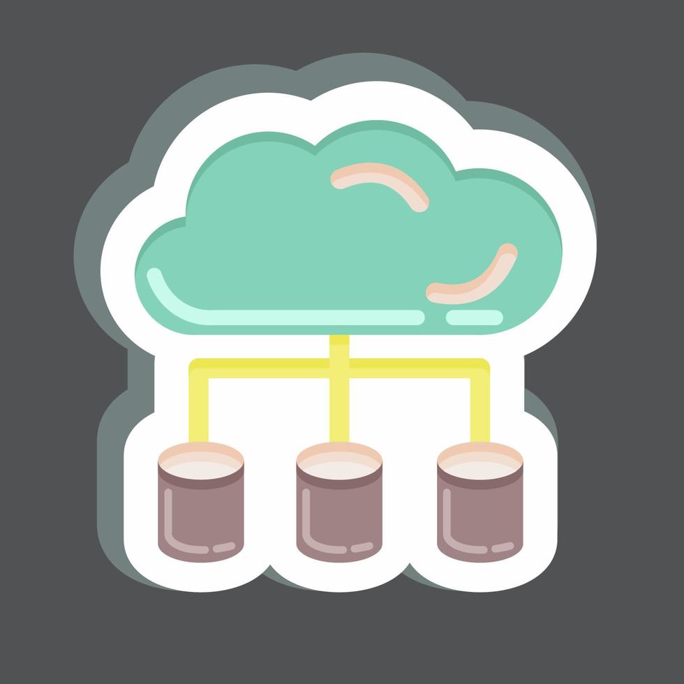 Sticker Big Data. related to Machine Learning symbol. simple design editable. simple illustration. simple vector icons