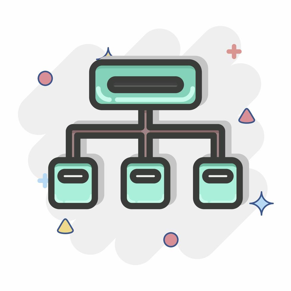 Icon Clustering. related to Machine Learning symbol. Comic Style. simple design editable. simple illustration. simple vector icons