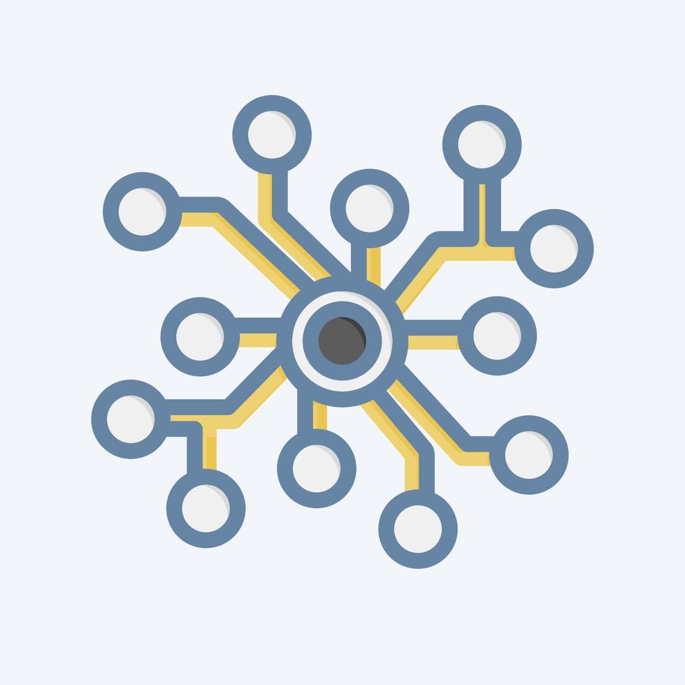 Icon Neural Network. related to Machine Learning symbol. doodle style. simple design editable. simple illustration. simple vector icons