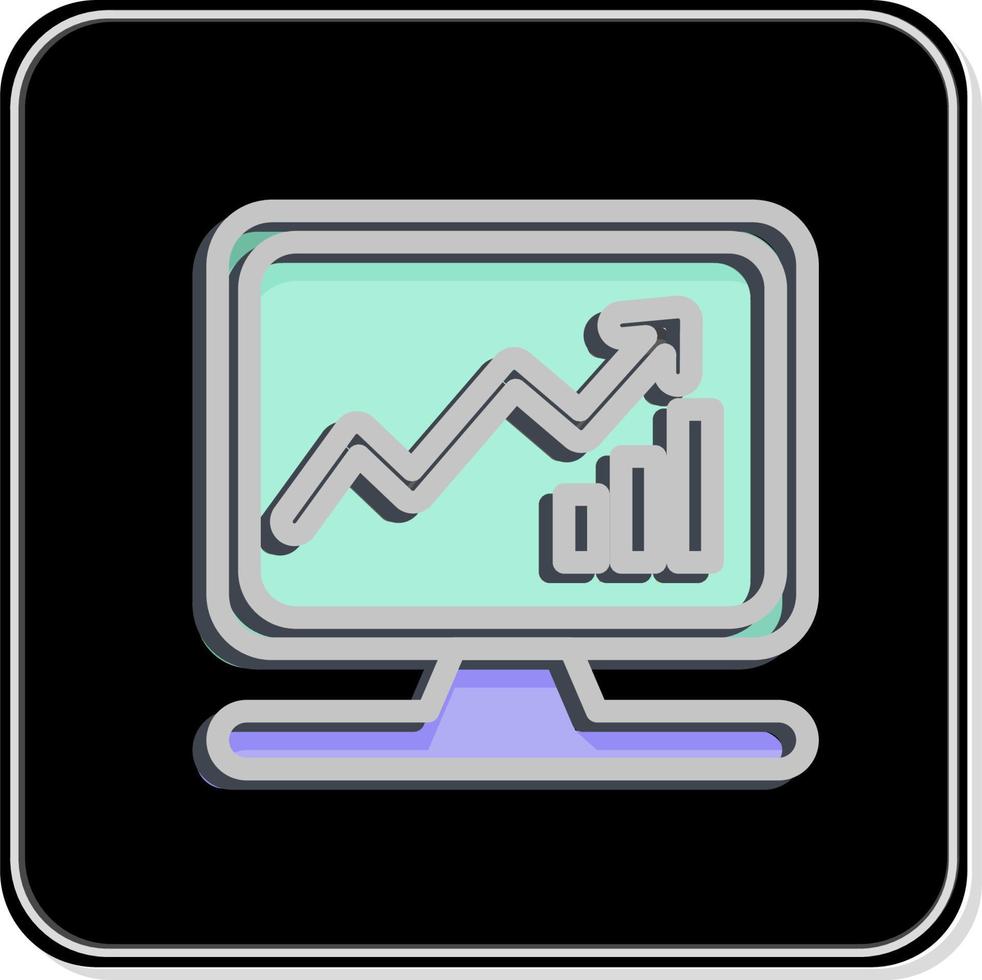 Icon Business Analytics. related to Machine Learning symbol. Glossy Style. simple design editable. simple illustration. simple vector icons