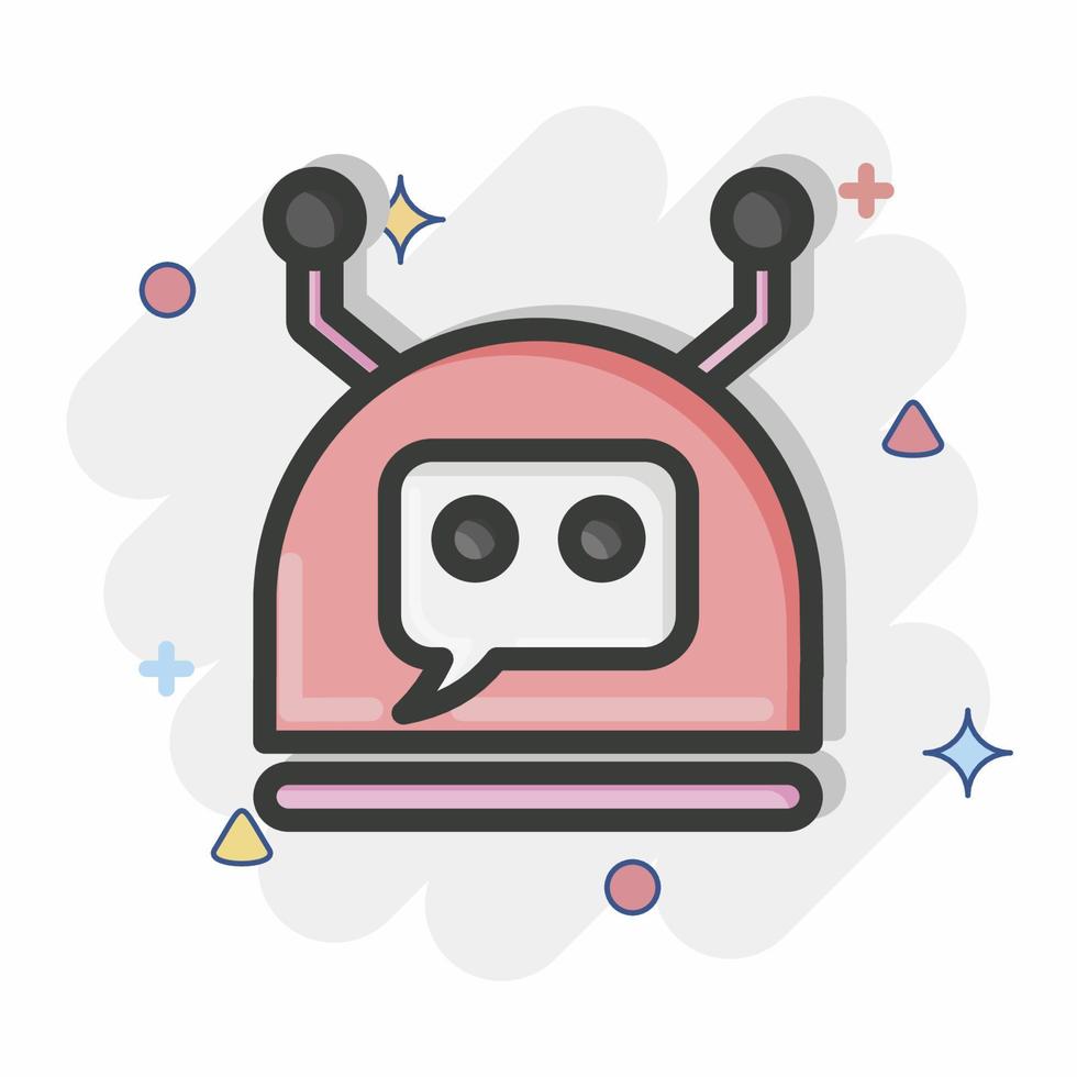 Icon Chatbot. related to Machine Learning symbol. Comic Style. simple design editable. simple illustration. simple vector icons