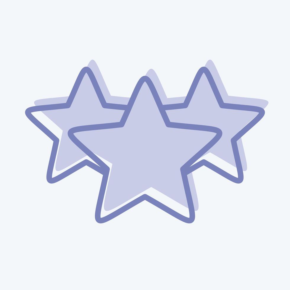Icon Three Stars. related to Stars symbol. two tone style. simple design editable. simple illustration. simple vector icons