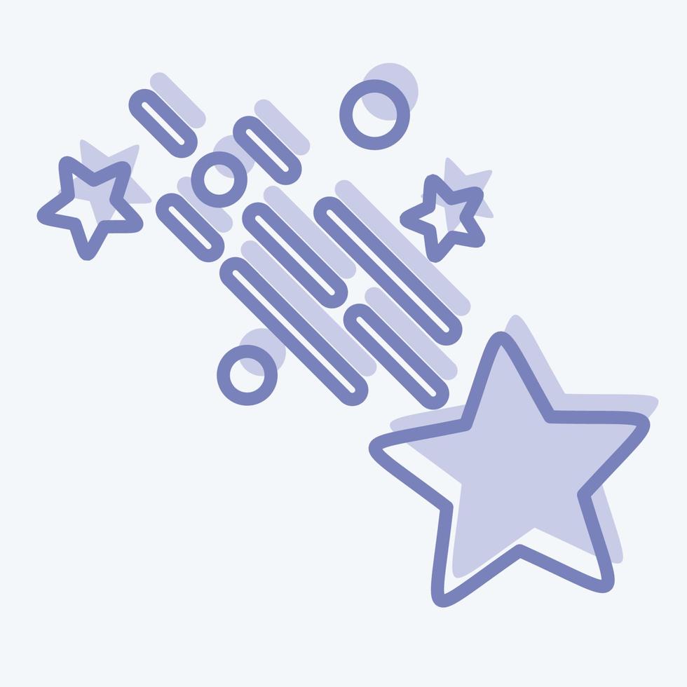 icono de estrella fugaz. relacionado con el símbolo de las estrellas. estilo de dos tonos. diseño simple editable. ilustración sencilla. iconos vectoriales simples vector