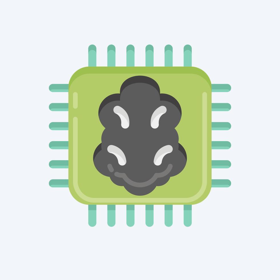 Icon Artificial Intelligence. related to Machine Learning symbol. flat style. simple design editable. simple illustration. simple vector icons