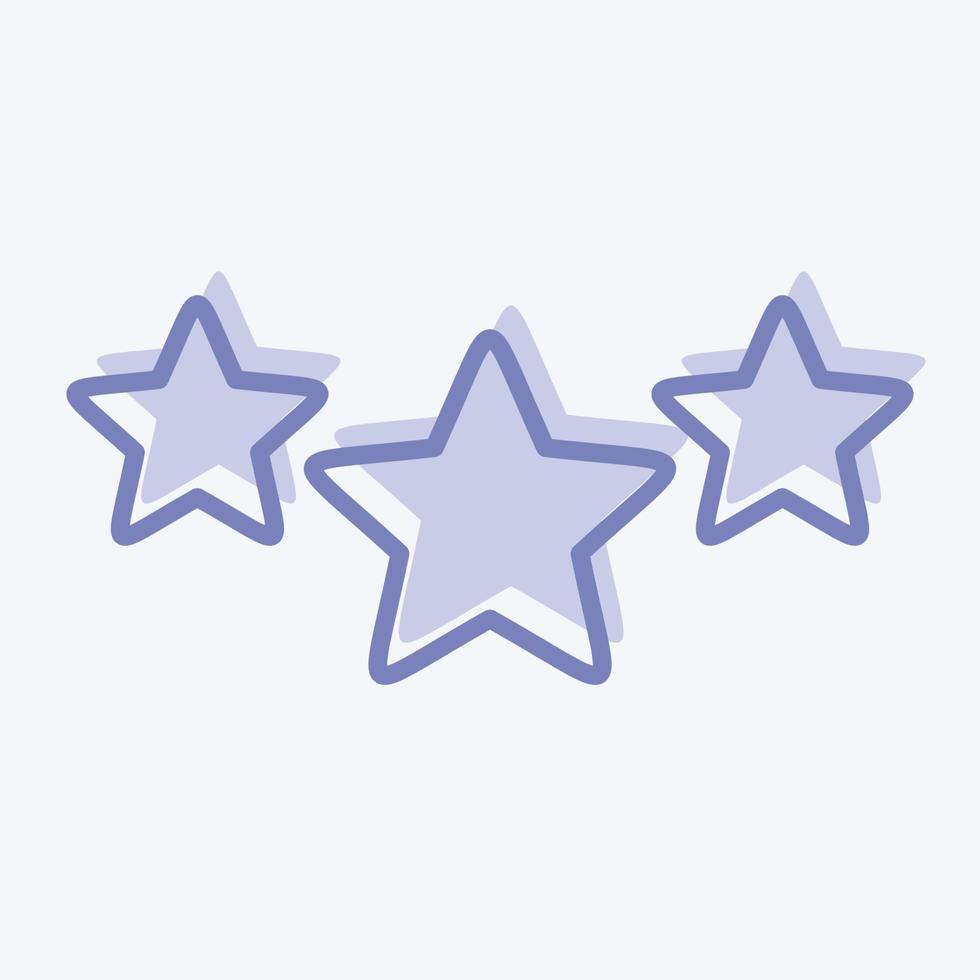 icono 3 estrellas. relacionado con el símbolo de las estrellas. estilo de dos tonos. diseño simple editable. ilustración sencilla. iconos vectoriales simples vector