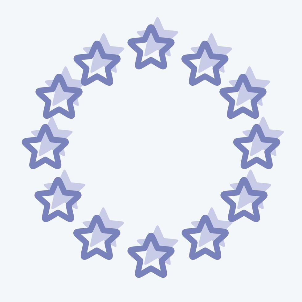 icono de estrellas de la UE. relacionado con el símbolo de las estrellas. estilo de dos tonos. diseño simple editable. ilustración sencilla. iconos vectoriales simples vector