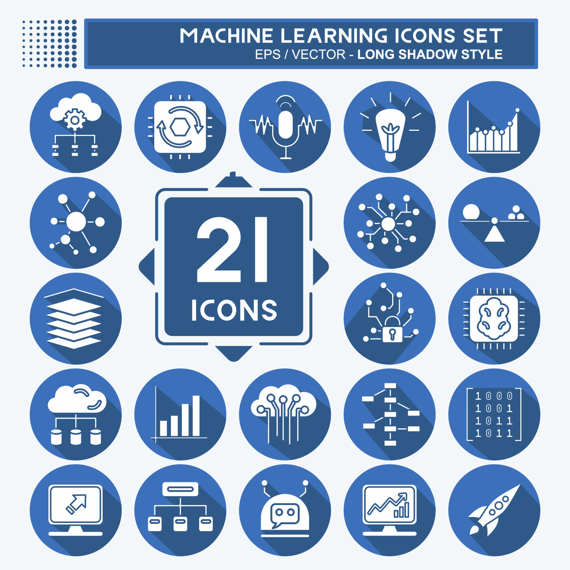 Icon Set Machine Learning. related to Machine Learning symbol. long ...