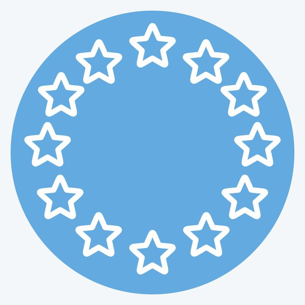 Icon EU Stars. related to Stars symbol. blue eyes style. simple design editable. simple illustration. simple vector icons
