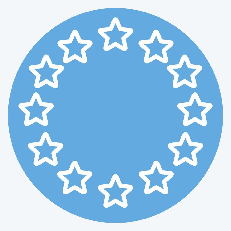 icono de estrellas de la UE. relacionado con el símbolo de las estrellas. estilo de ojos azules. diseño simple editable. ilustración sencilla. iconos vectoriales simples vector