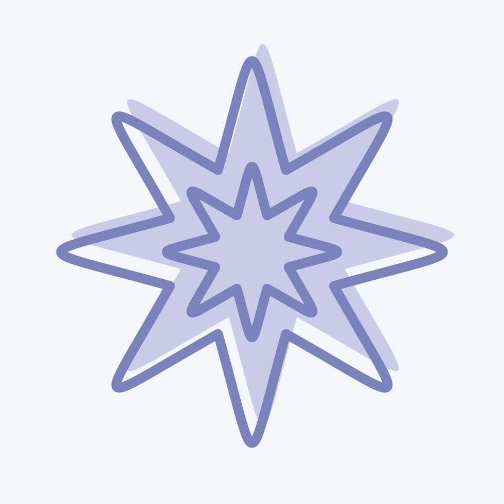 icono estrella de ocho puntas. relacionado con el símbolo de las estrellas. estilo de dos tonos. diseño simple editable. ilustración sencilla. iconos vectoriales simples vector
