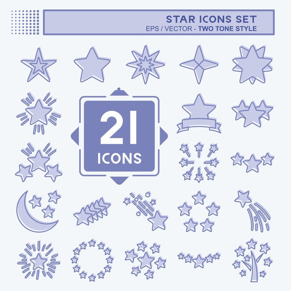 Icon Set Stars. related to Stars symbol. two tone style. simple design editable. simple illustration. simple vector icons