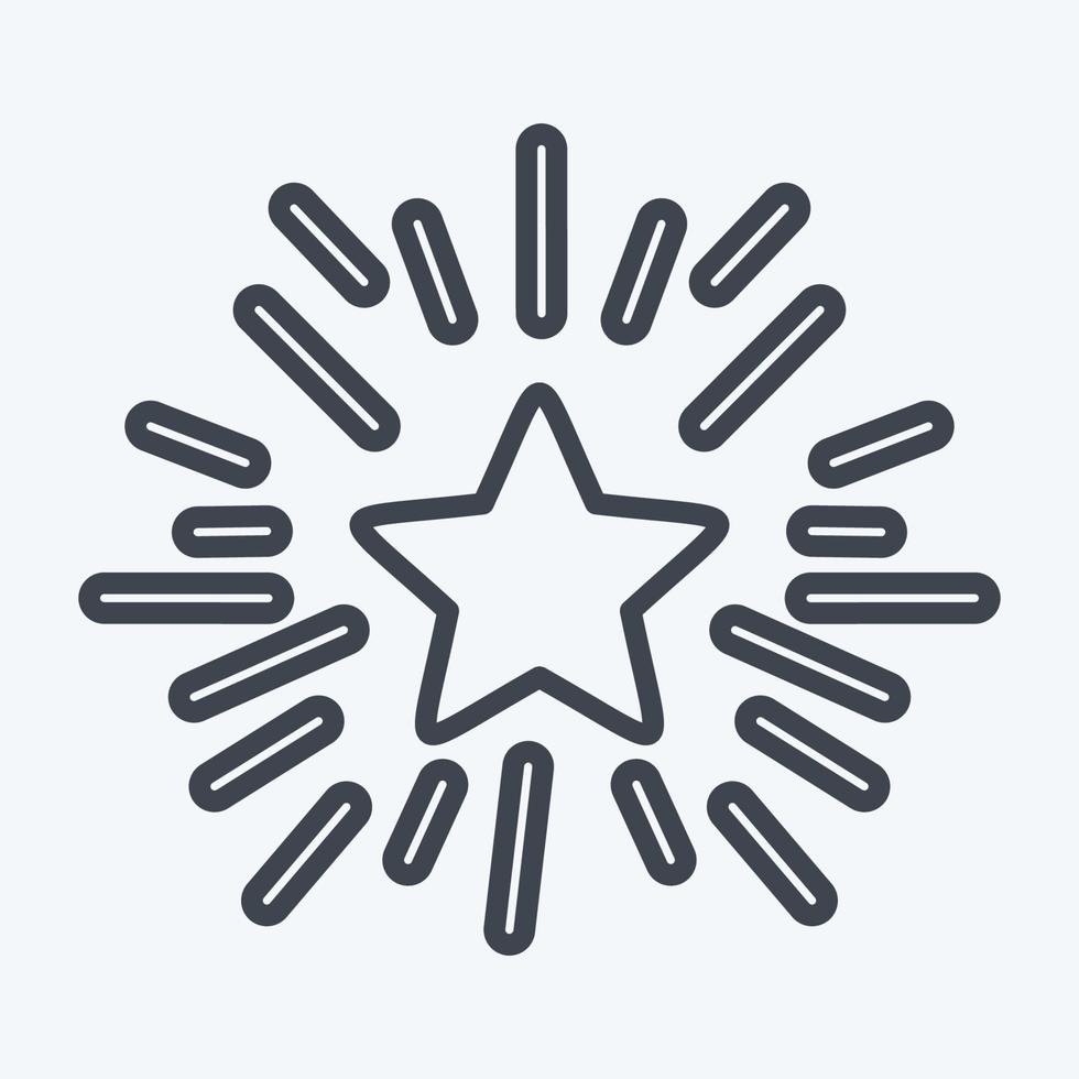estrella de icono con rayos. relacionado con el símbolo de las estrellas. estilo de línea diseño simple editable. ilustración sencilla. iconos vectoriales simples vector