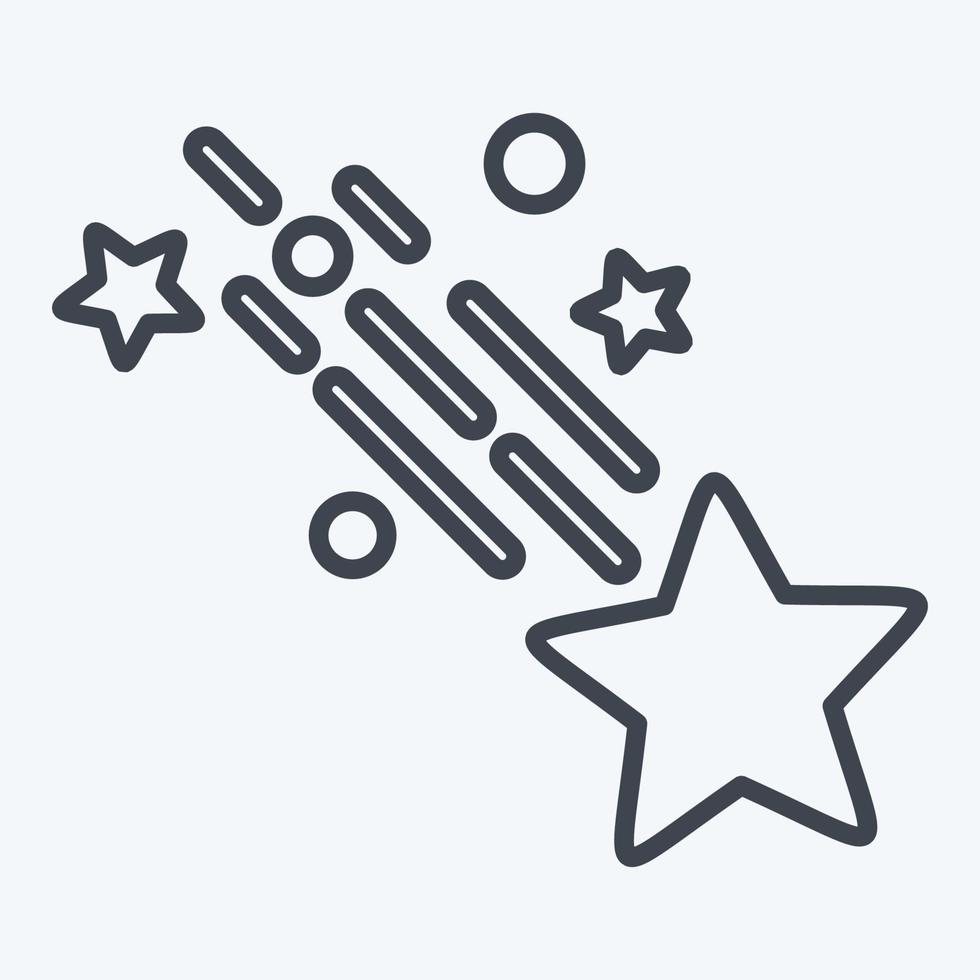 icono de estrella fugaz. relacionado con el símbolo de las estrellas. estilo de línea diseño simple editable. ilustración sencilla. iconos vectoriales simples vector