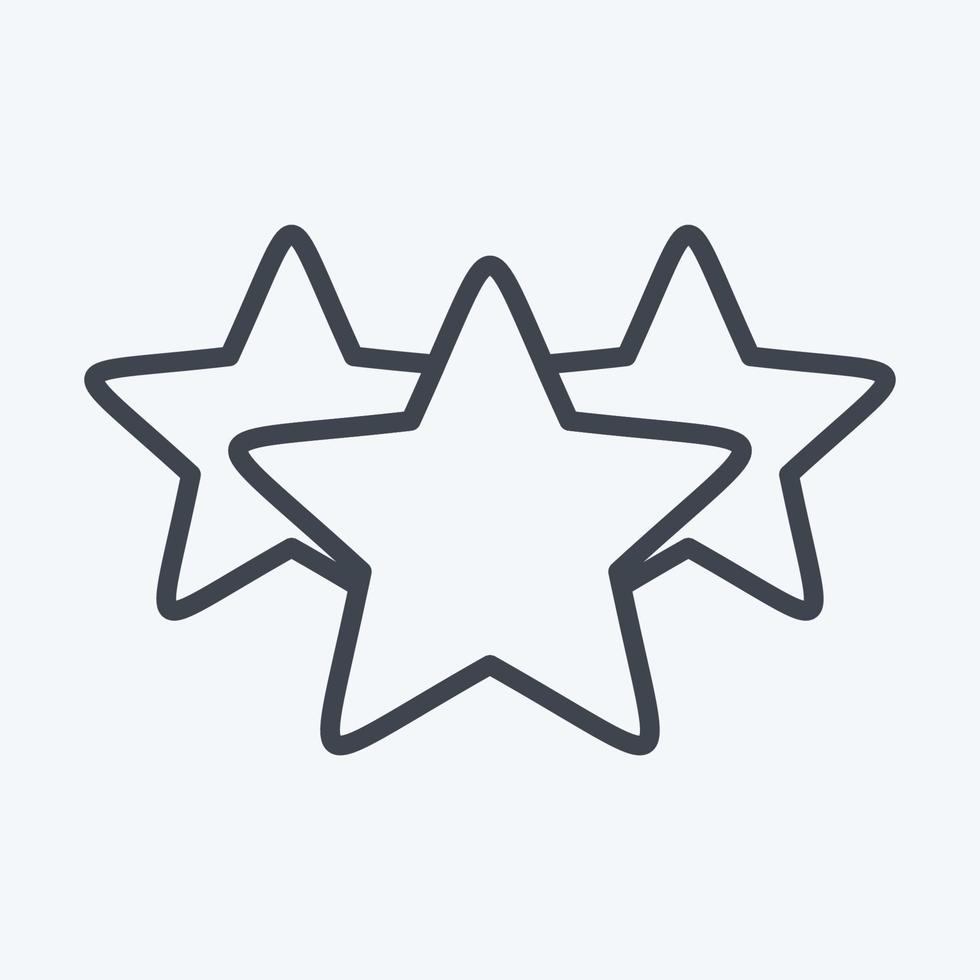 icono de tres estrellas. relacionado con el símbolo de las estrellas. estilo de línea diseño simple editable. ilustración sencilla. iconos vectoriales simples vector