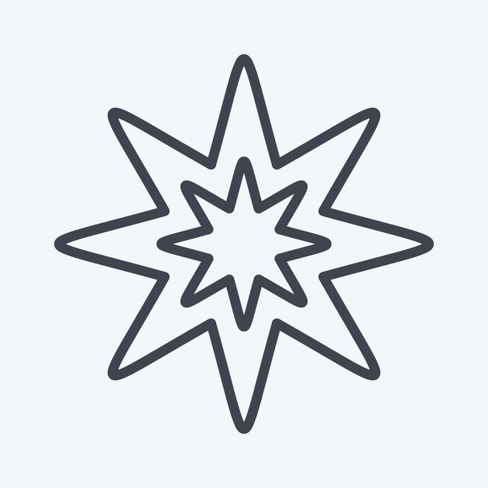 icono estrella de ocho puntas. relacionado con el símbolo de las estrellas. estilo de línea diseño simple editable. ilustración sencilla. iconos vectoriales simples vector