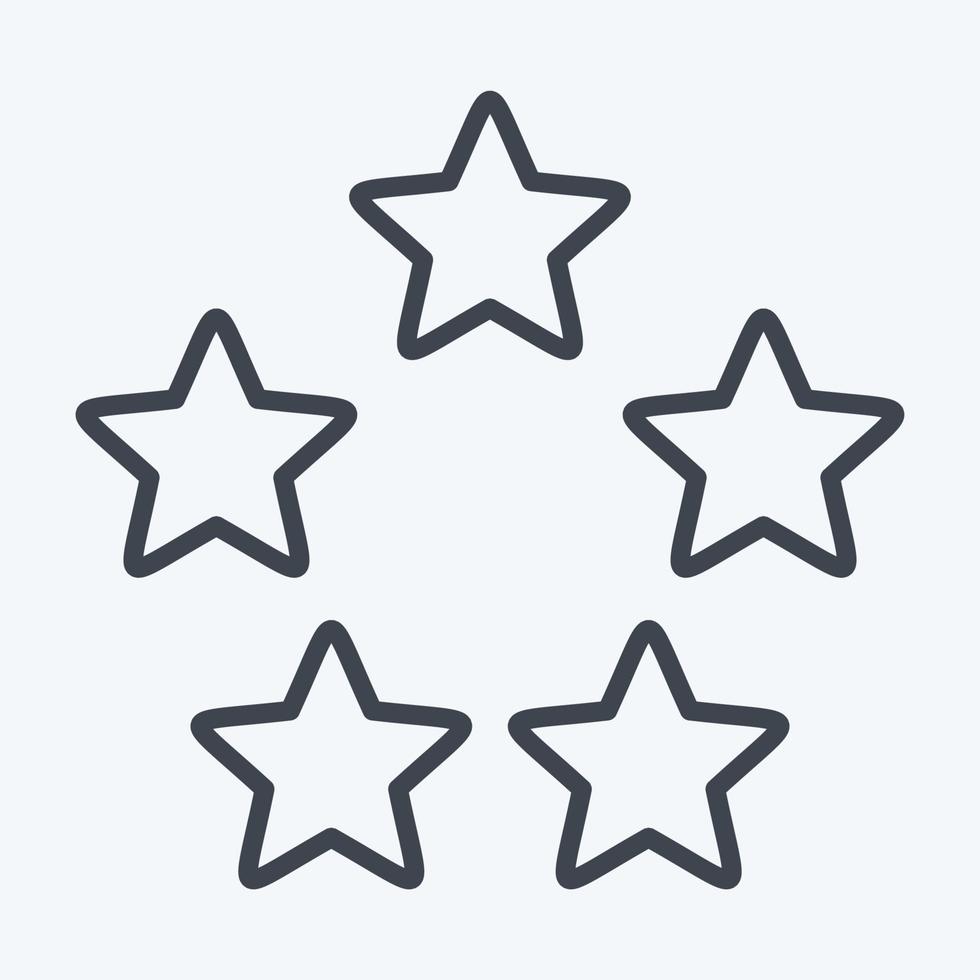 Icon Five Stars. related to Stars symbol. line style. simple design editable. simple illustration. simple vector icons