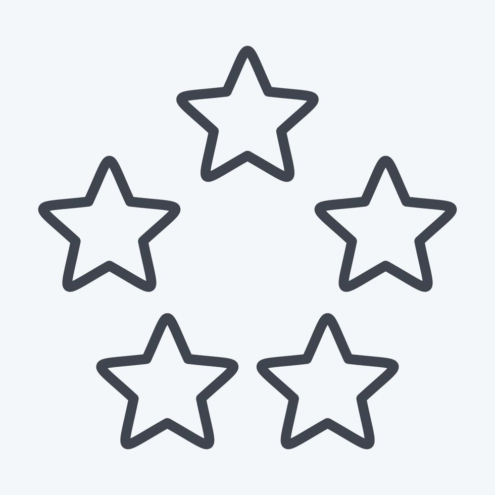 icono de cinco estrellas. relacionado con el símbolo de las estrellas. estilo de línea diseño simple editable. ilustración sencilla. iconos vectoriales simples vector