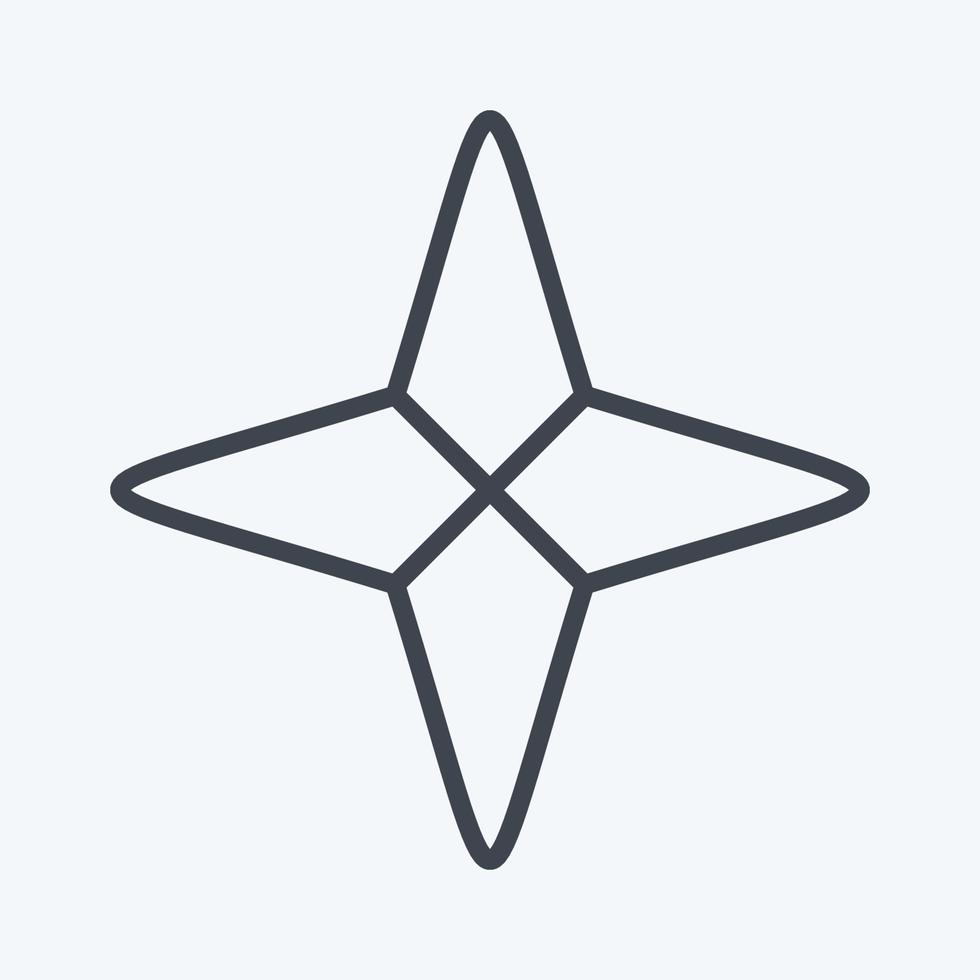 icono de estrellas de cuatro puntas. relacionado con el símbolo de las estrellas. estilo de línea diseño simple editable. ilustración sencilla. iconos vectoriales simples vector