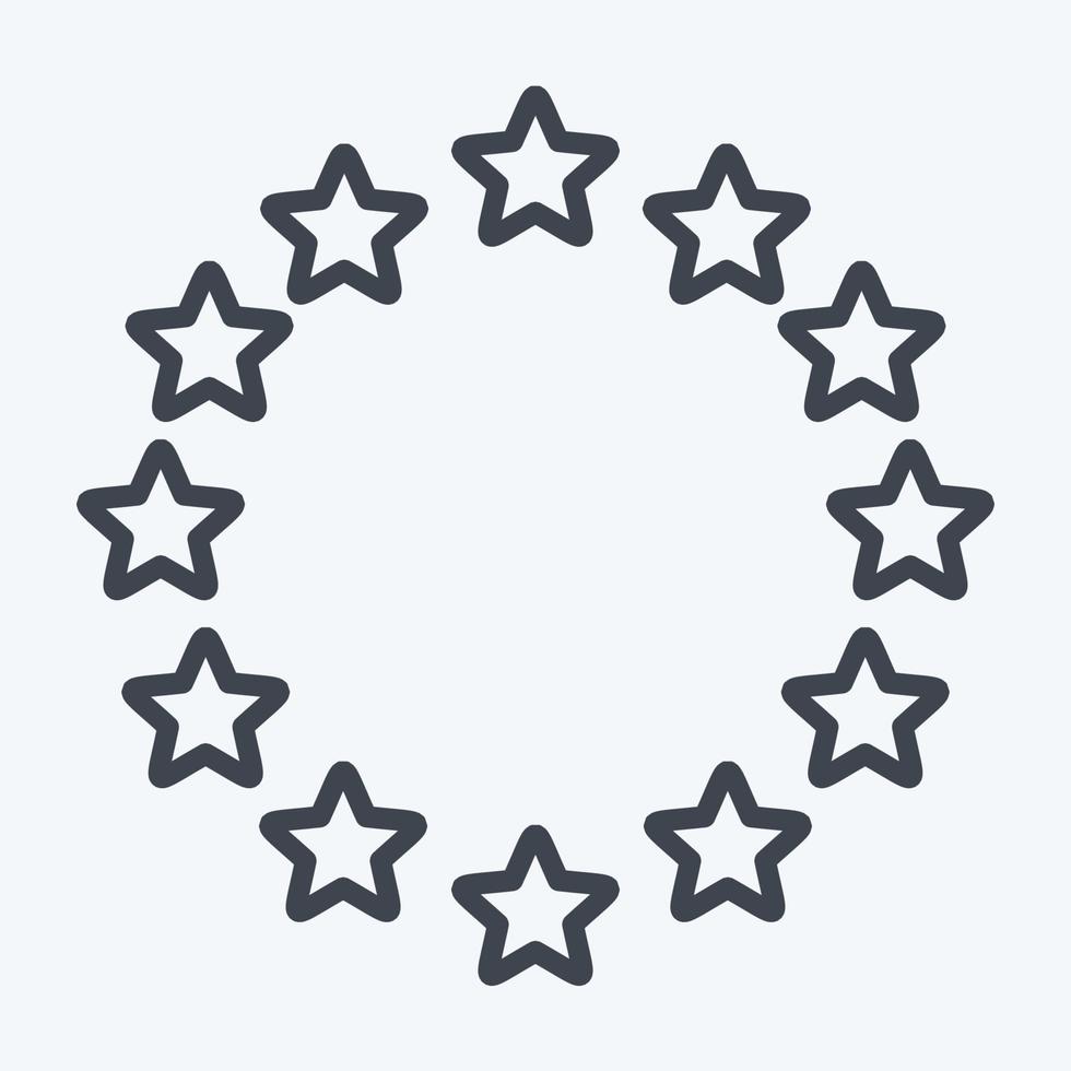 Icon EU Stars. related to Stars symbol. line style. simple design editable. simple illustration. simple vector icons