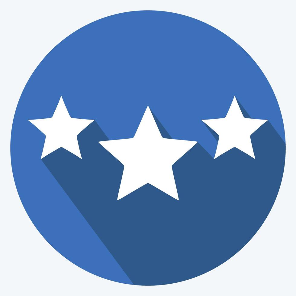 Icon 3 Stars. related to Stars symbol. long shadow style. simple design editable. simple illustration. simple vector icons