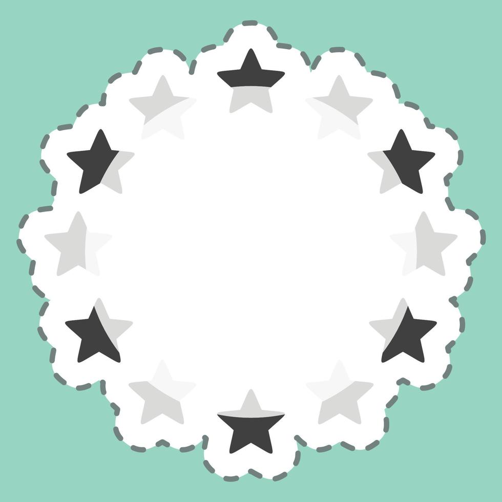 Sticker line cut EU Stars. related to Stars symbol. simple design editable. simple illustration. simple vector icons