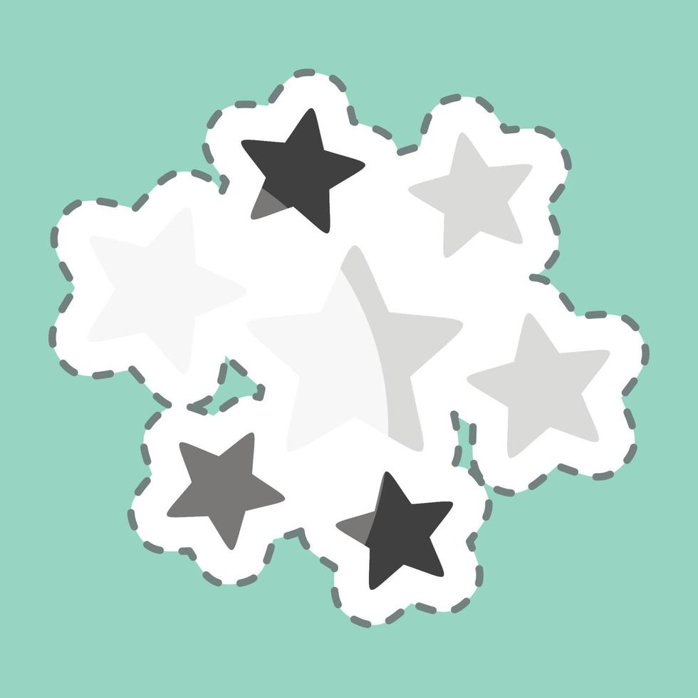 línea de pegatina corta estrellas alrededor. relacionado con el símbolo de las estrellas. diseño simple editable. ilustración sencilla. iconos vectoriales simples vector