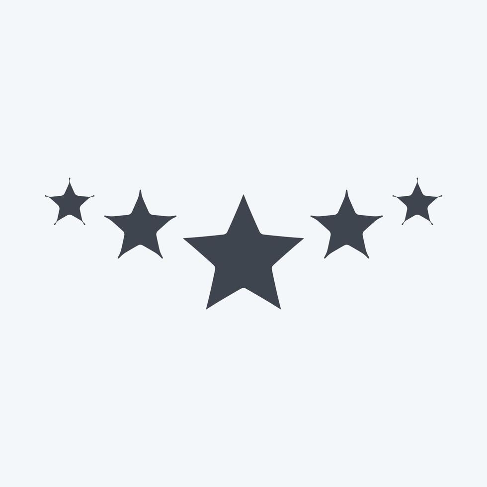 Icon Five Stars Rating. related to Stars symbol. glyph style. simple design editable. simple illustration. simple vector icons