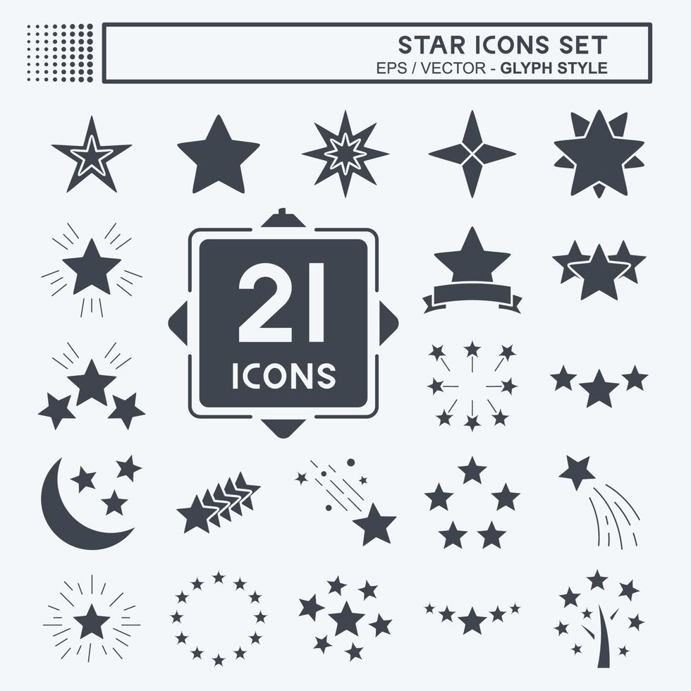 Icon Set Stars. related to Stars symbol. glyph style. simple design editable. simple illustration. simple vector icons