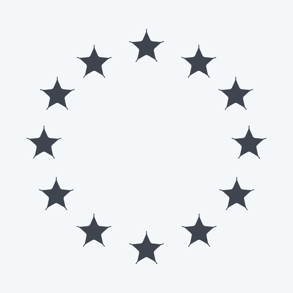 Icon EU Stars. related to Stars symbol. glyph style. simple design editable. simple illustration. simple vector icons