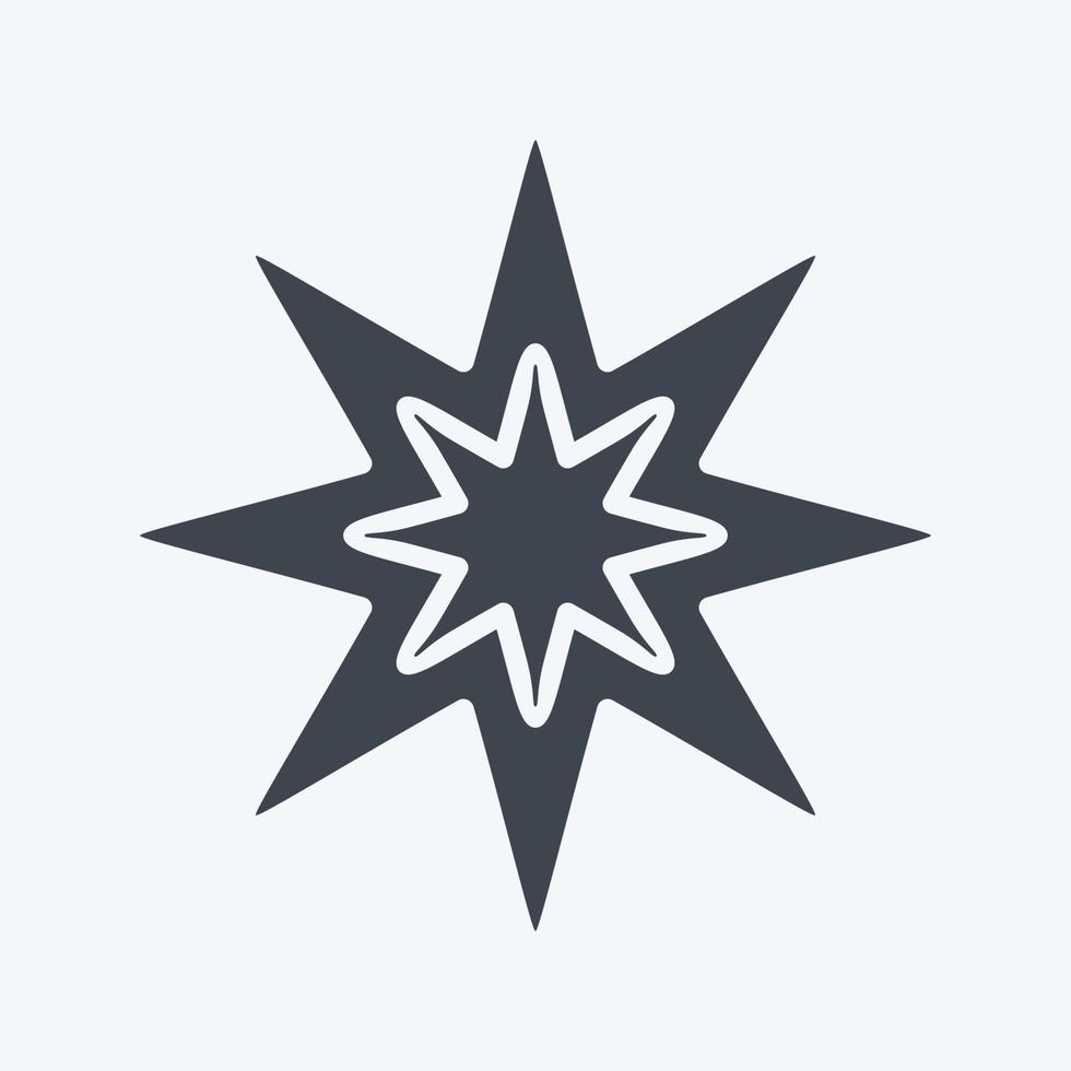 icono estrella de ocho puntas. relacionado con el símbolo de las estrellas. estilo de glifo. diseño simple editable. ilustración sencilla. iconos vectoriales simples vector