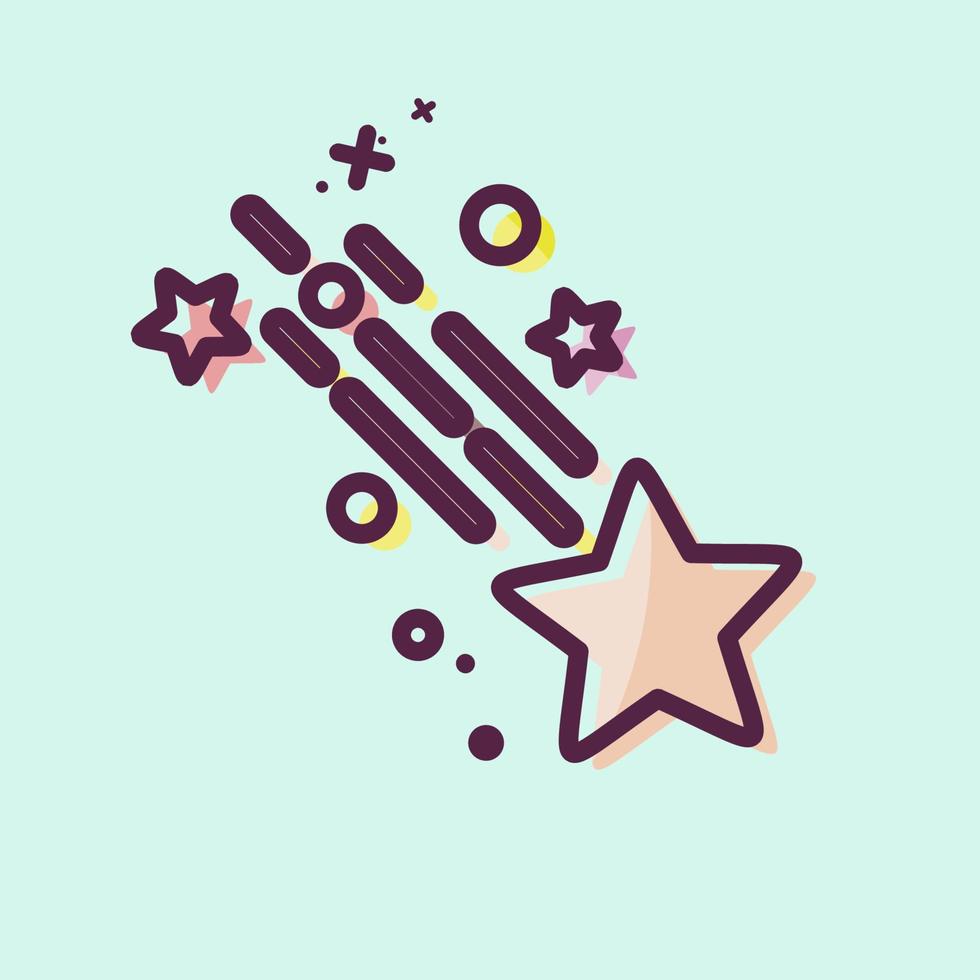 icono de estrella fugaz. relacionado con el símbolo de las estrellas. estilo mbe. diseño simple editable. ilustración sencilla. iconos vectoriales simples vector