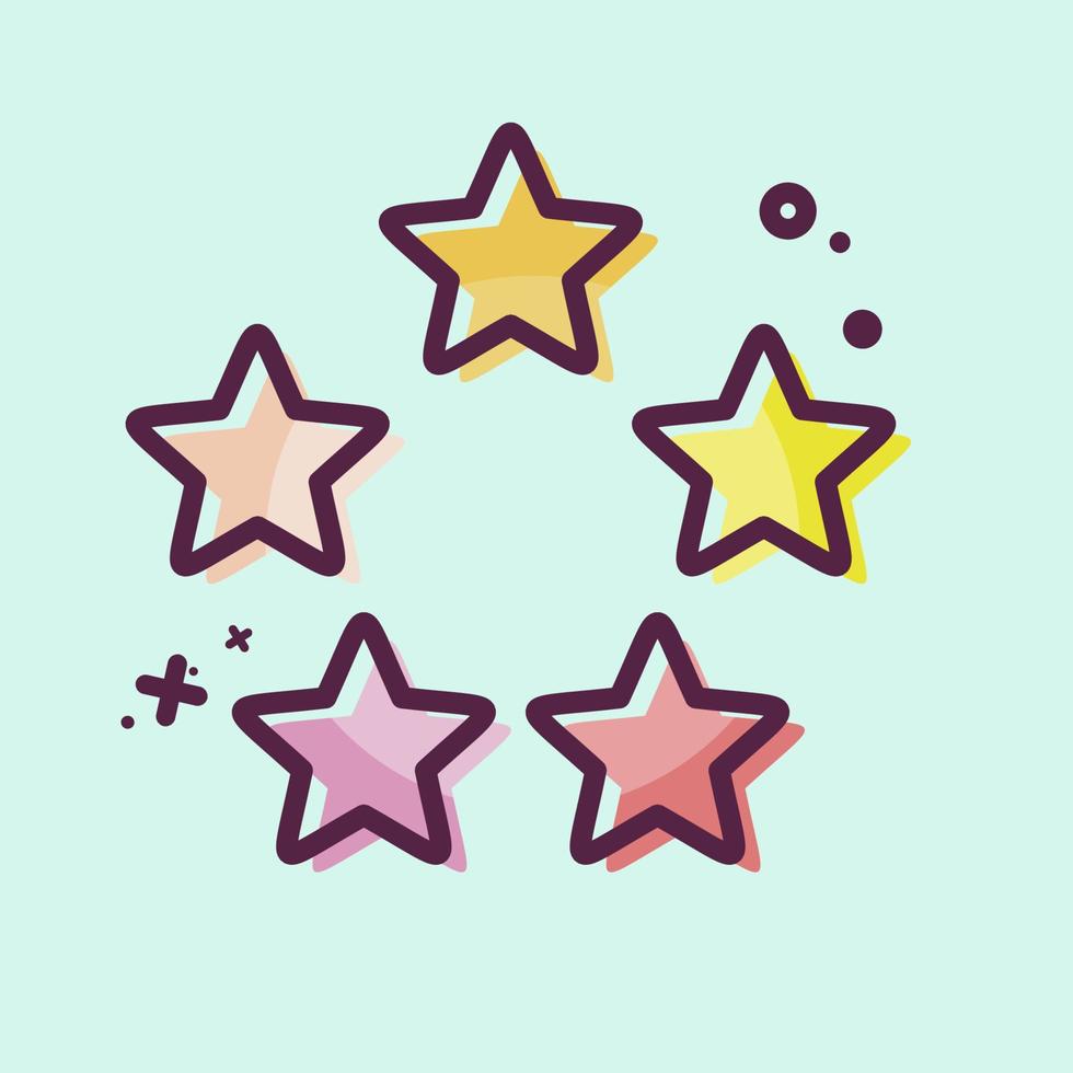 icono de cinco estrellas. relacionado con el símbolo de las estrellas. estilo mbe. diseño simple editable. ilustración sencilla. iconos vectoriales simples vector