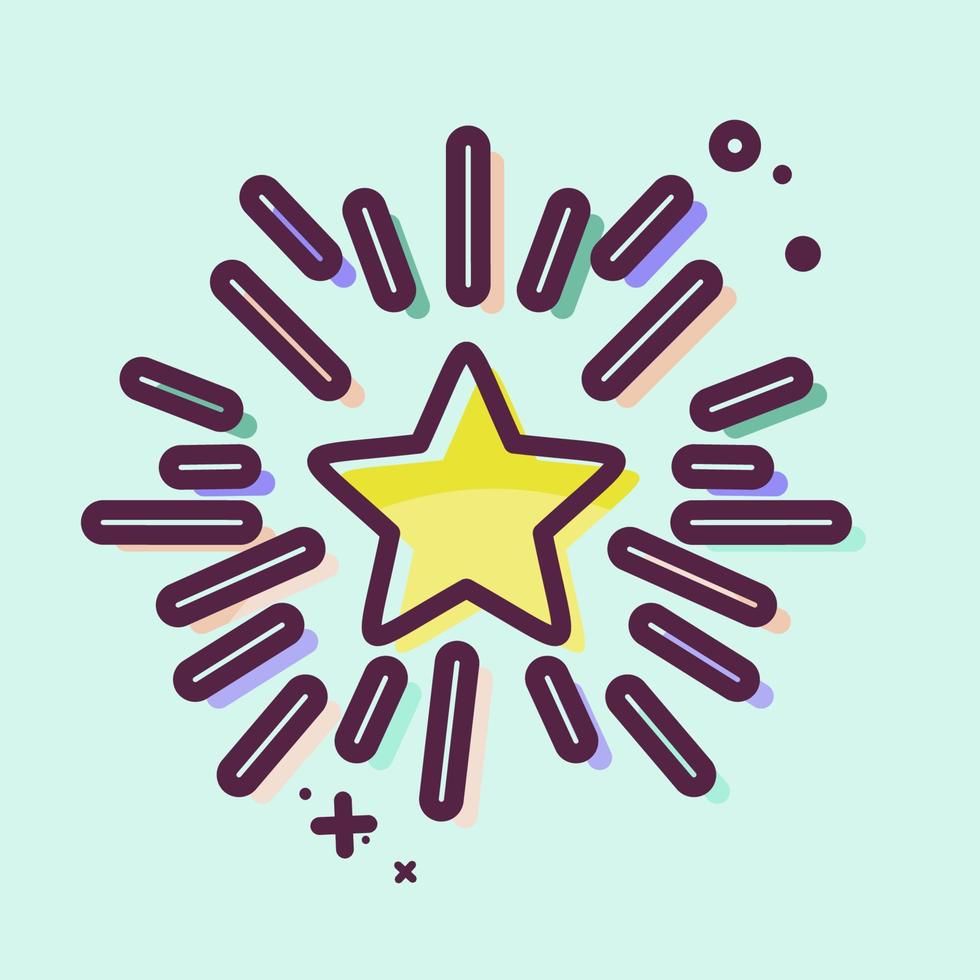 Icon Star with Rays. related to Stars symbol. MBE style. simple design editable. simple illustration. simple vector icons