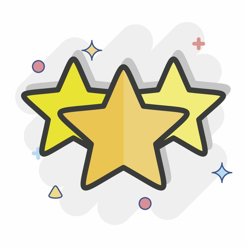 Icon Three Stars. related to Stars symbol. Comic Style. simple design editable. simple illustration. simple vector icons