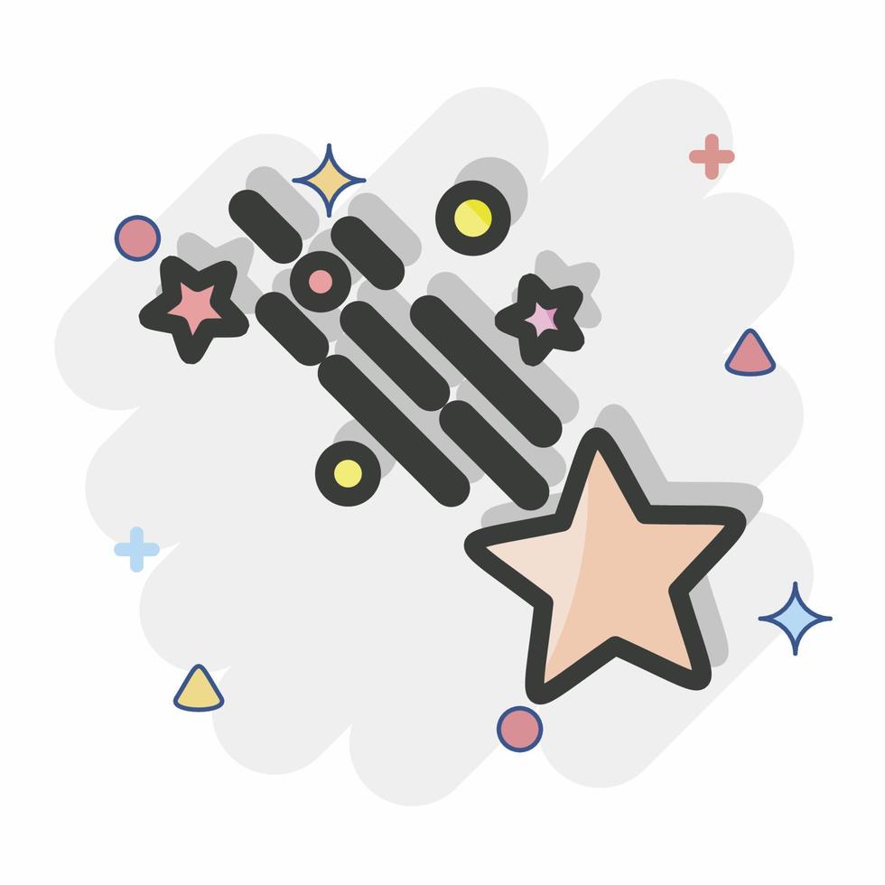 Icon Shooting Star. related to Stars symbol. Comic Style. simple design editable. simple illustration. simple vector icons