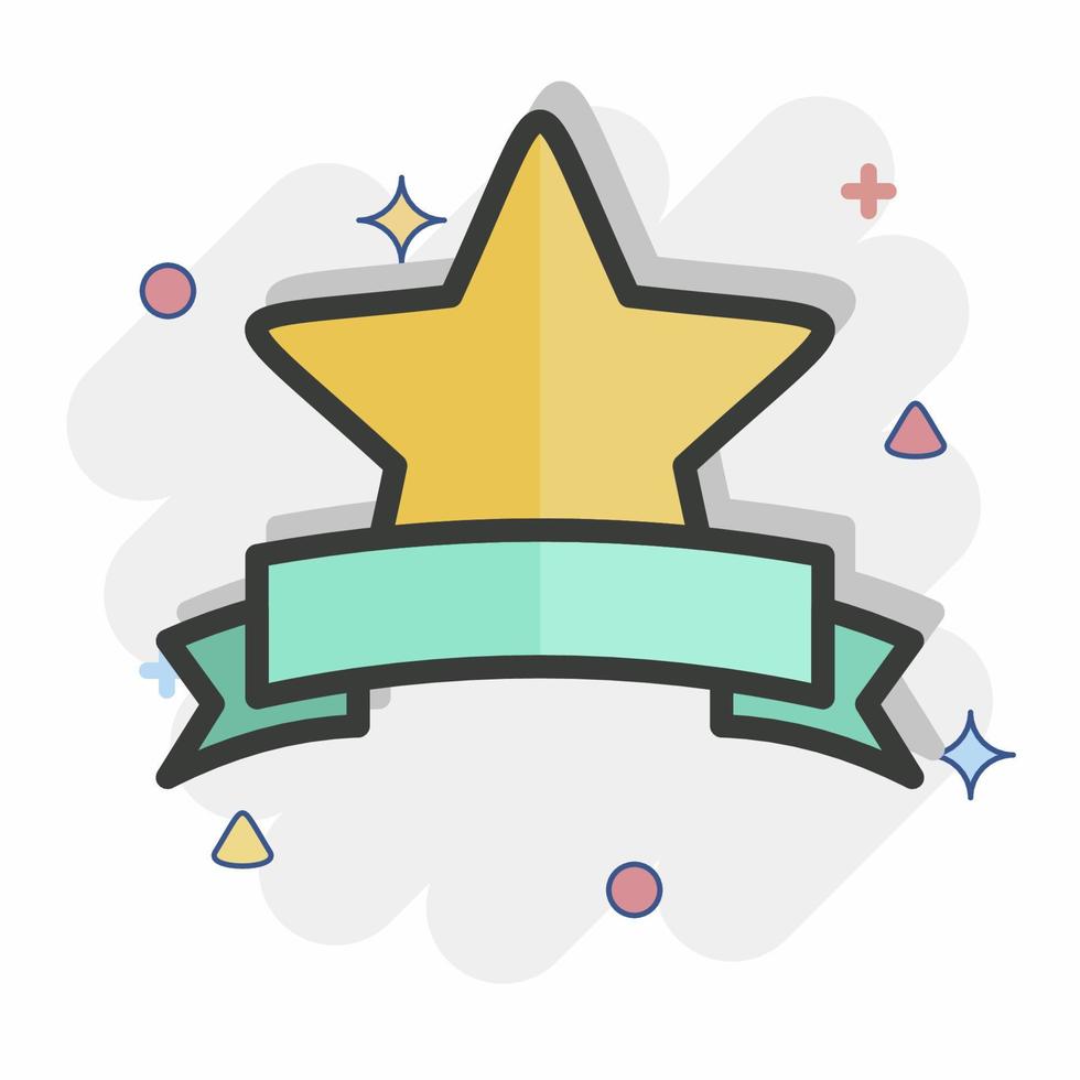 Icon Award Star. related to Stars symbol. Comic Style. simple design editable. simple illustration. simple vector icons