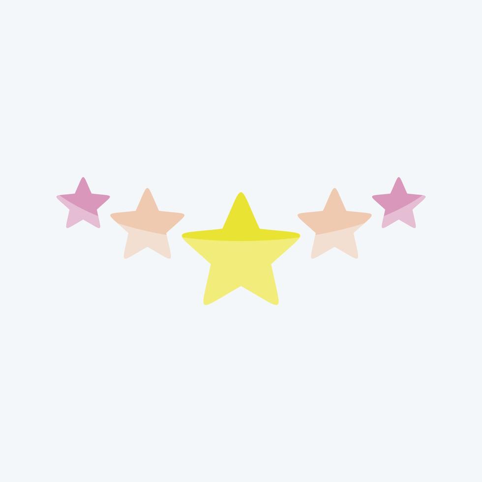 Icon Five Stars Rating. related to Stars symbol. flat style. simple design editable. simple illustration. simple vector icons